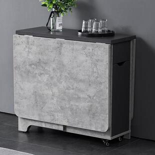 小户型折叠餐桌家用长方形伸缩可收纳省空间吃饭折叠餐桌椅子组合