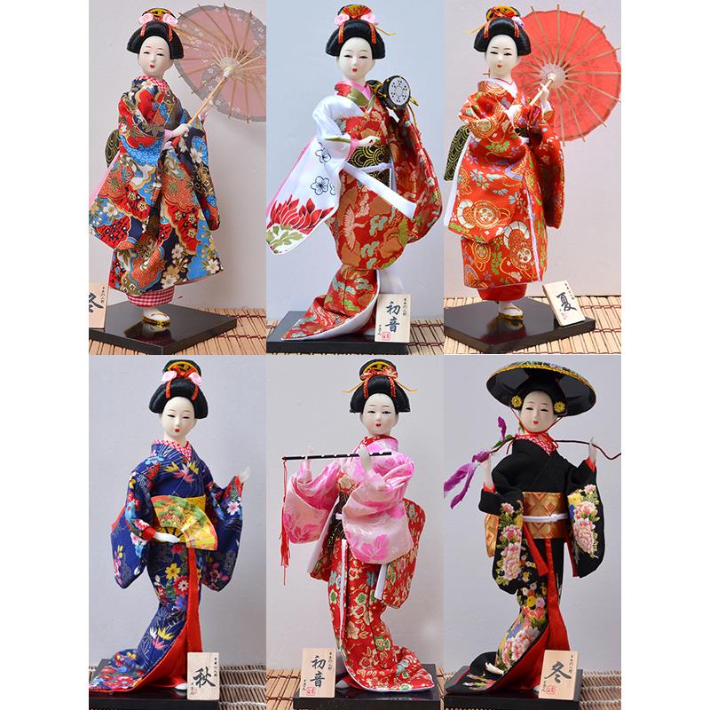 日本人偶人形日式和服娃娃木偶人形艺妓装饰摆件家居装饰工艺礼品