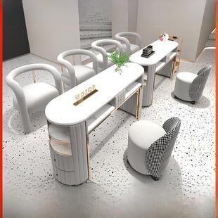 中民云尚美甲桌椅套装休闲网红美甲店沙发椅轻奢美甲桌
