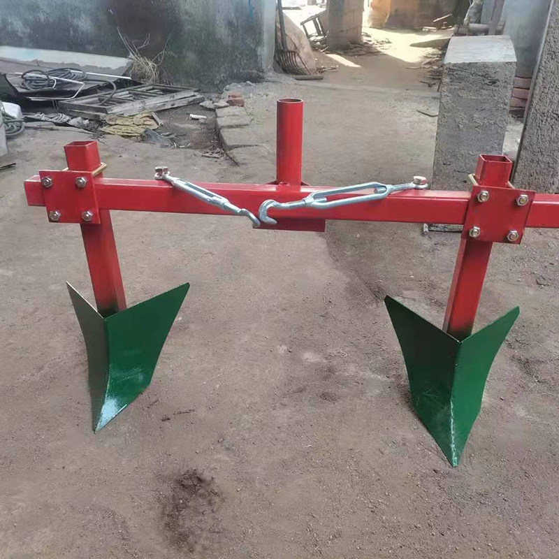 手扶拖拉机开沟起垄犁旋耕机配件后置双行开沟犁头扶垄翻土器
