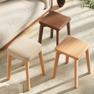 实木凳子可叠放软包餐桌凳家用结实耐用方凳备用高板凳简约椅子