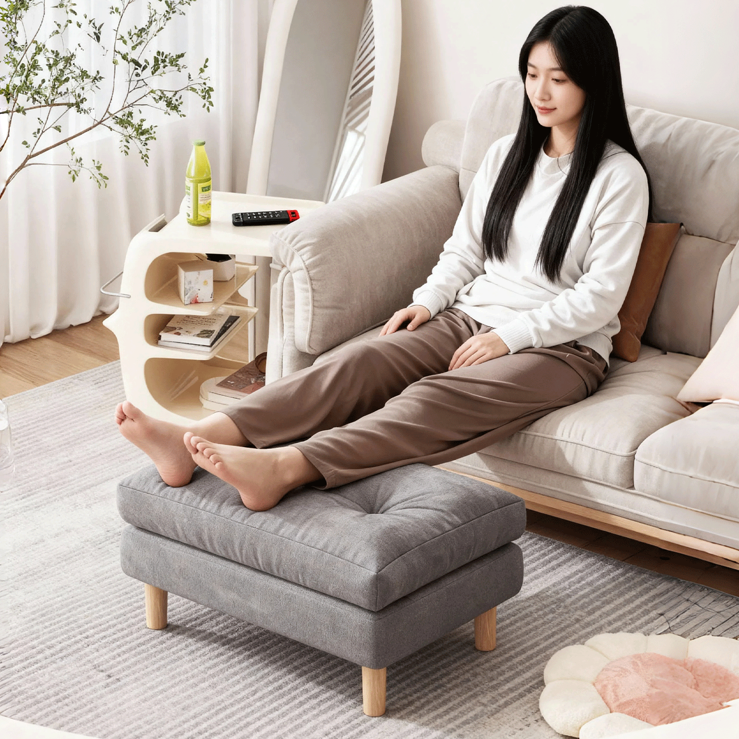 脚踏实木换鞋凳家用门口脚踏凳