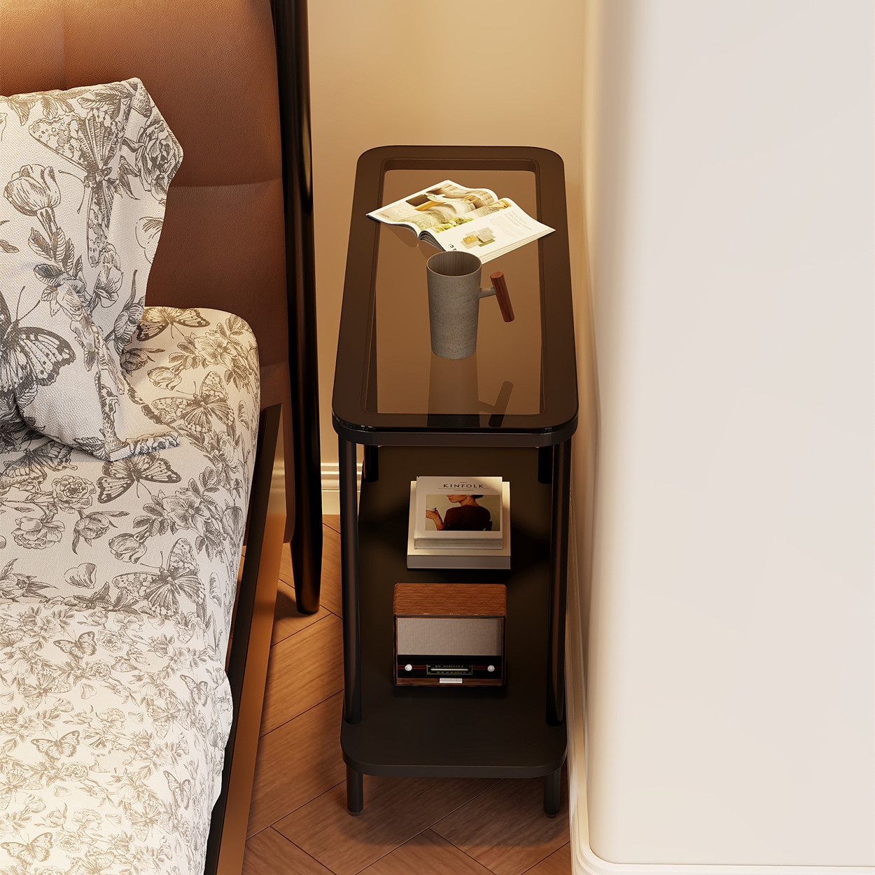 床头柜铁艺小型替代品创意极窄简约轻奢高级感家用卧室床边置物架,住宅家具,床头柜,淘宝优惠券,粉丝福利购,淘宝优惠卷