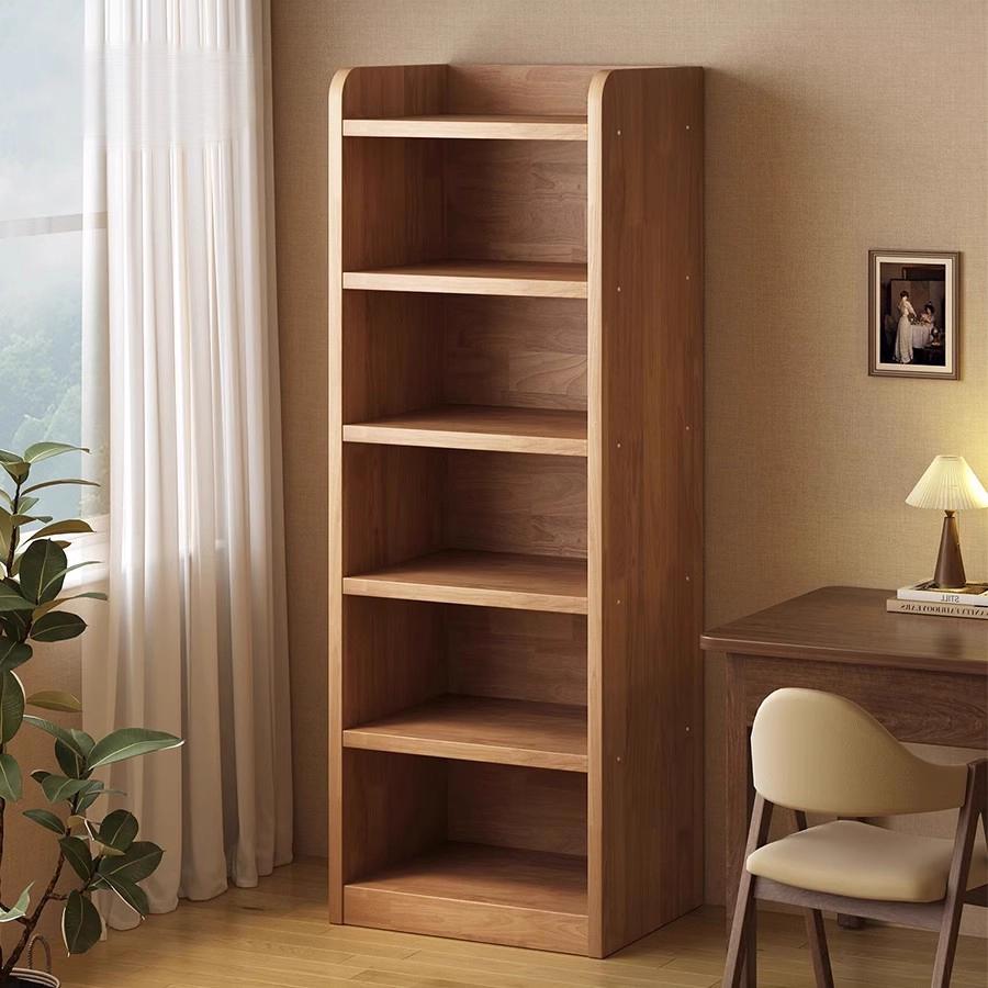 居烁实木转角书架落地置物架松木