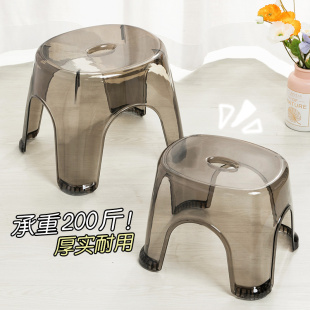 亚克力透明小凳子塑料板凳家用矮凳客厅茶几换鞋 凳加厚小椅子