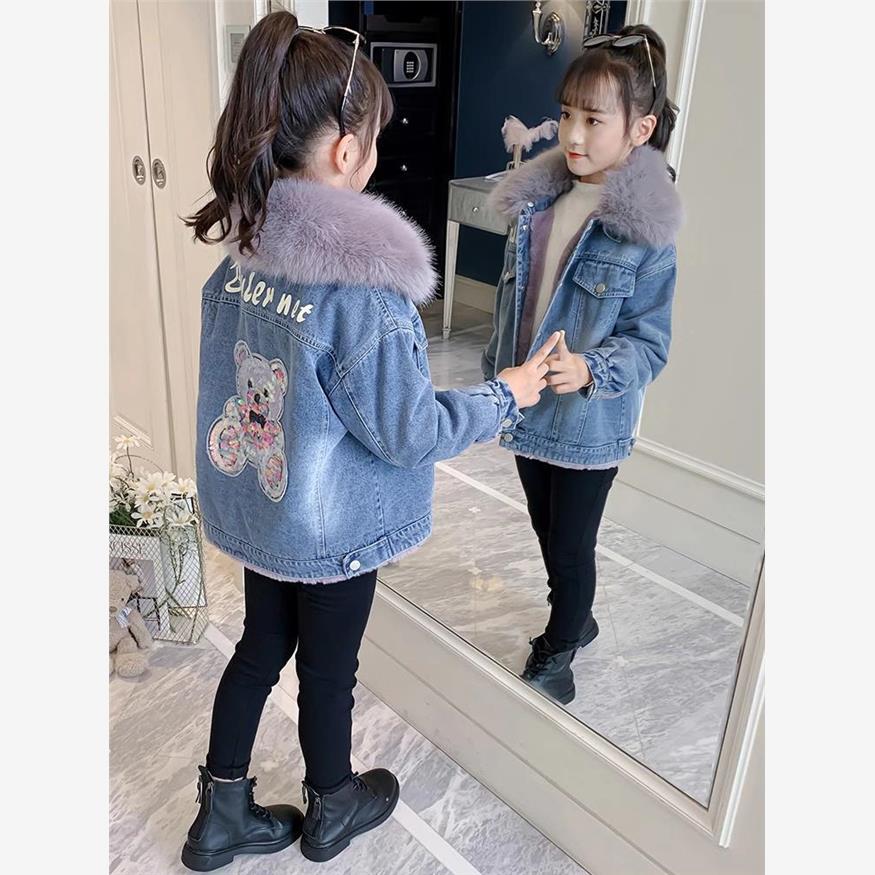 女童装冬季牛仔外套2025