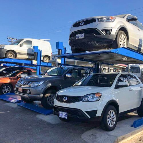 2 post double deck parking 两柱机械车库 立体停车设备 外贸