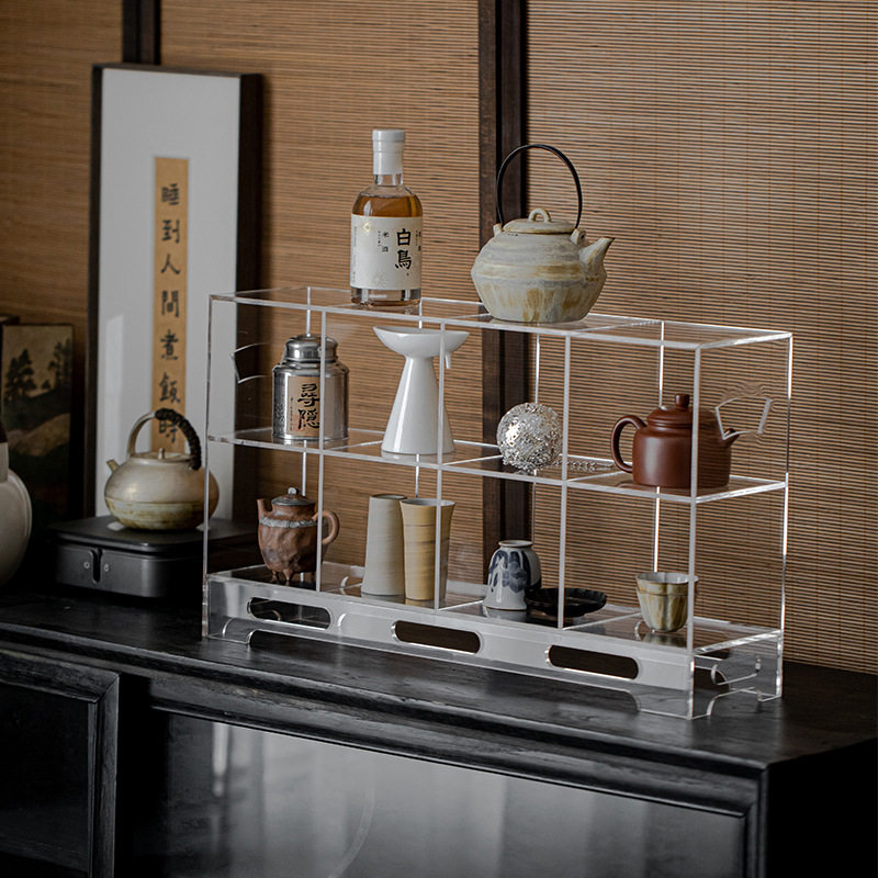 亚克力多宝阁展示架博古架茶具茶棚茶壶新中式茶器收纳架
