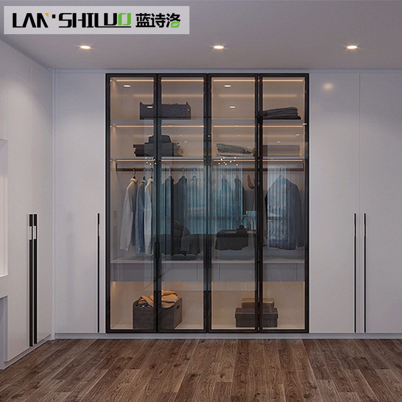 全铝家具全屋定制衣帽间铝合金衣柜卧室推拉门定做铝制衣橱环保