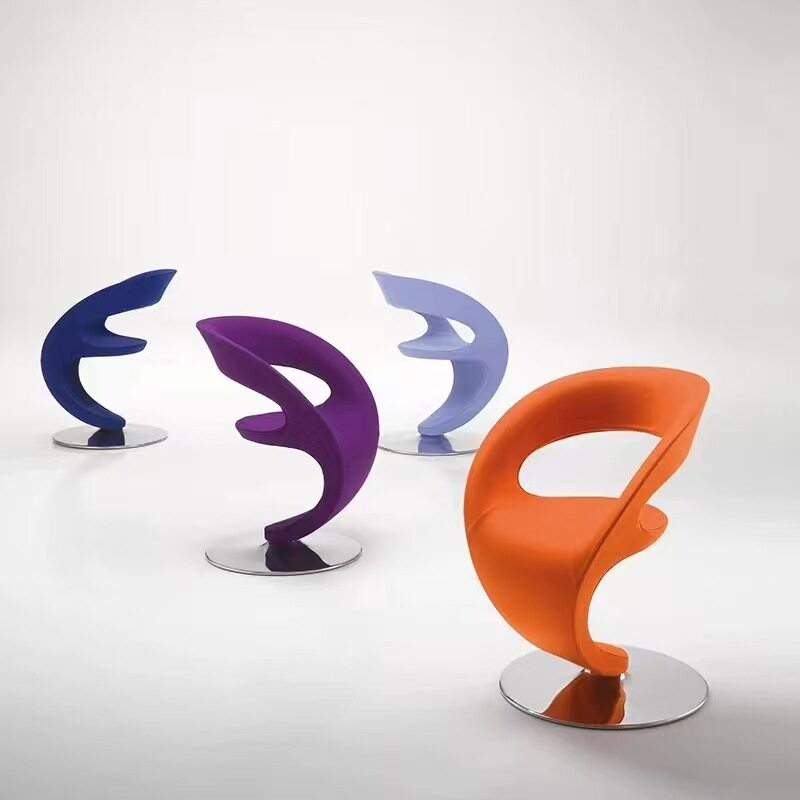 北欧创意设计师椅时尚简约办公洽谈椅现代咖啡厅休闲椅样板房固定