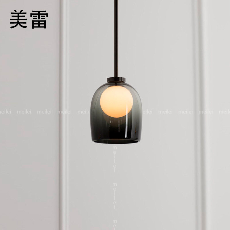 北欧餐厅小吊灯设计师款简约艺术创意吧台卧室床头灯日式复古吊灯