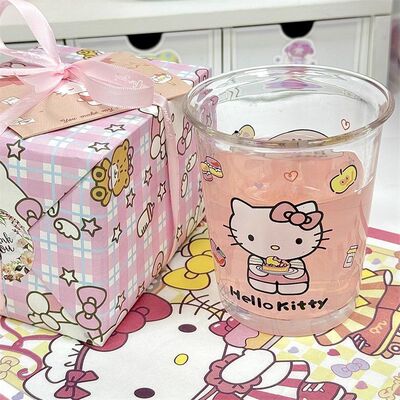 可爱kitty印花翻口杯高颜值