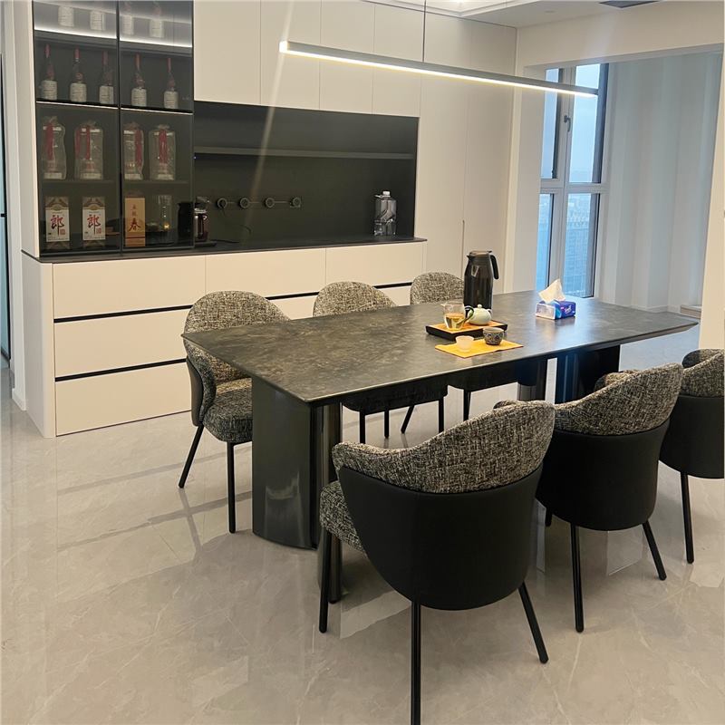 轻奢餐椅布艺酒店接待沙发椅后现代极简家用书椅意式扶手靠背椅子