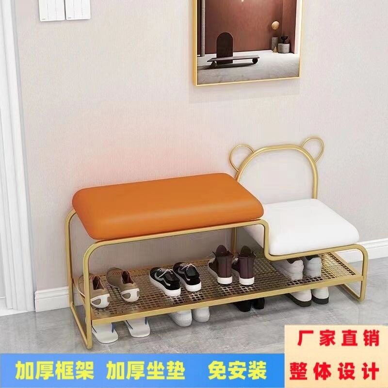 北欧入户门换鞋凳鞋柜一体家用门口简约现代软包坐垫儿童换鞋凳