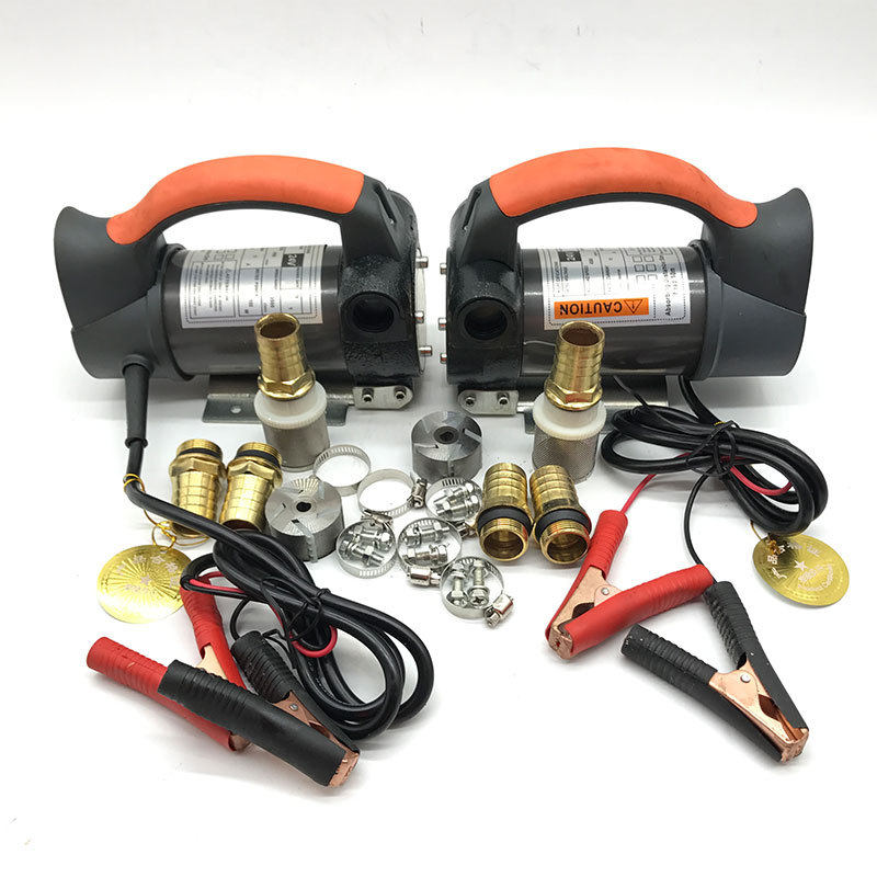 挖机汽车通用小型12V24V便捷式手提电动抽油泵柴油自吸加油泵配件