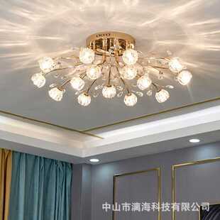 輕奢客廳主燈水晶客廳吸頂燈現代簡約LED臥室燈餐廳飯廳吊燈 新款