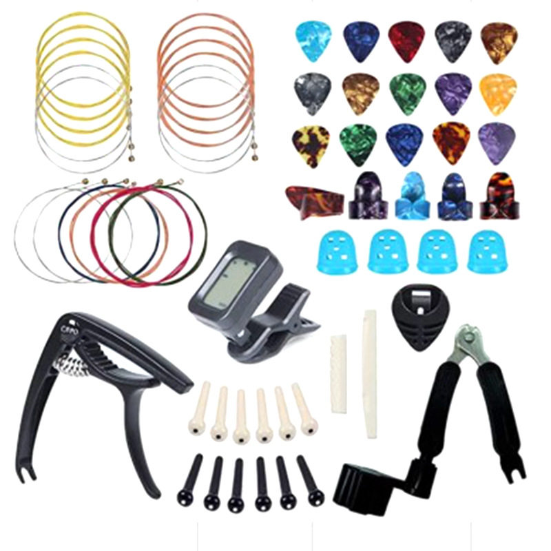 极速热卖 吉他配件套装 工厂套弦 指套 拨片 吉他Z配件套餐A