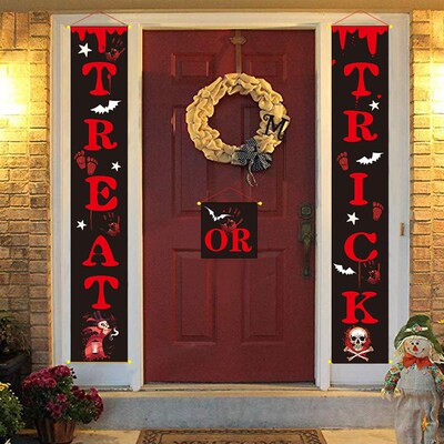 极速Halloween Door DecorationSs for Home Couplet Outdoor Han