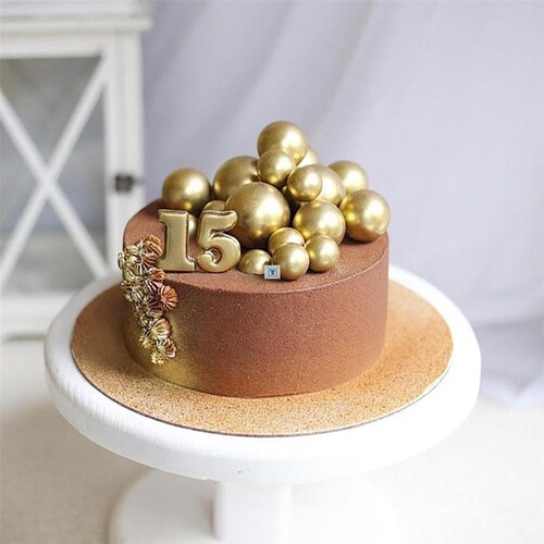新品20PCS Birthday Pparty Golden Ball Cake Decoration Cake
