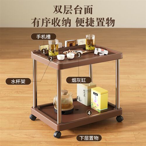 新品棋牌室小边几麻将桌专用茶水几可移动置物架打T牌简易带轮茶