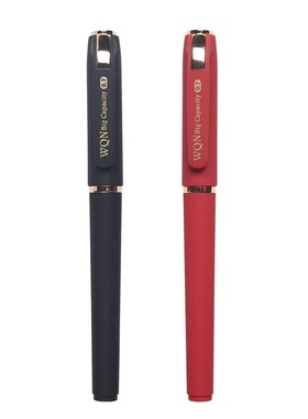 极速五千年Wf-428黑色磨砂大容量中性笔红色0.7mm教师笔中性笔硬