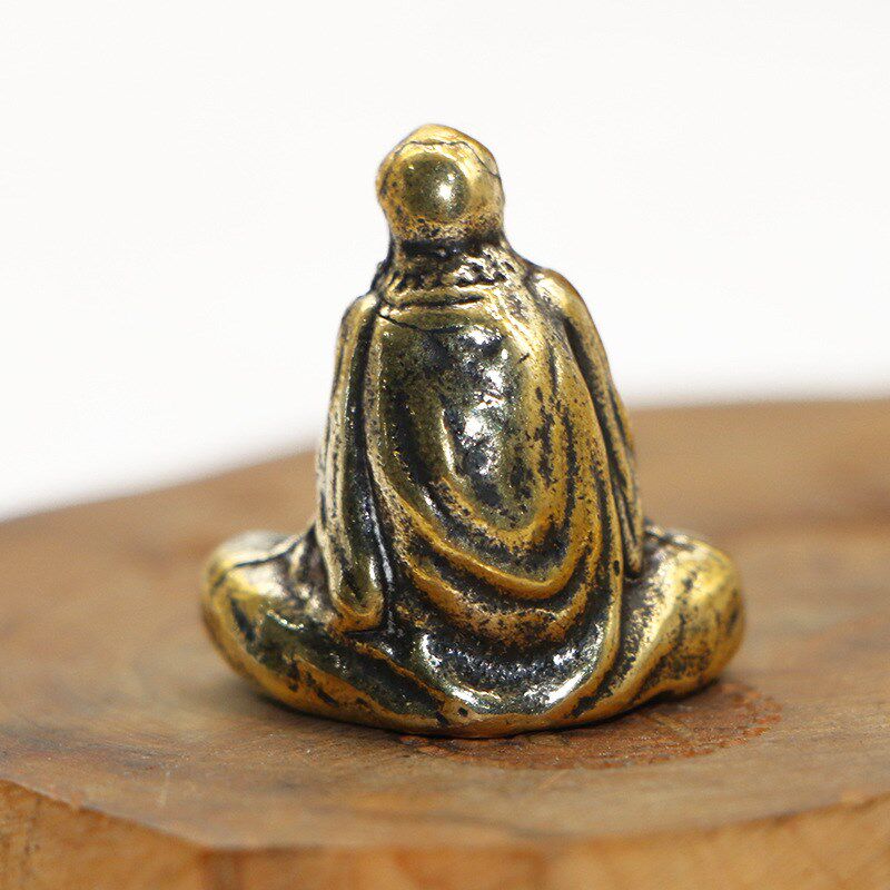 极速古玩铜器铜佛j像实心足铜菩提达摩祖师铜像摆件古法工艺复古