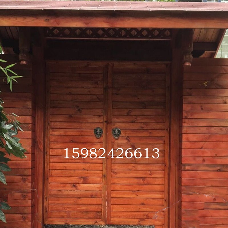 极速成都防腐木门室外院子别墅庭B院围墙围栏户外园艺护栏篱笆木