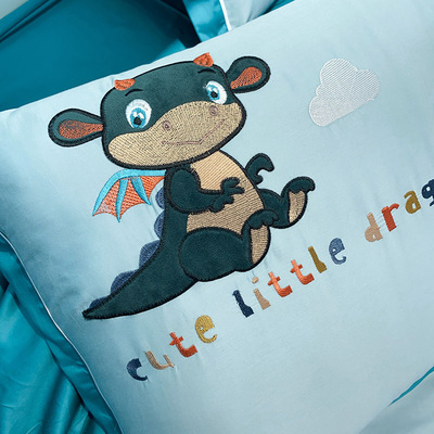 极速可爱卡通60支长绒棉四件套全棉刺I绣男孩纯棉被套床单儿童床