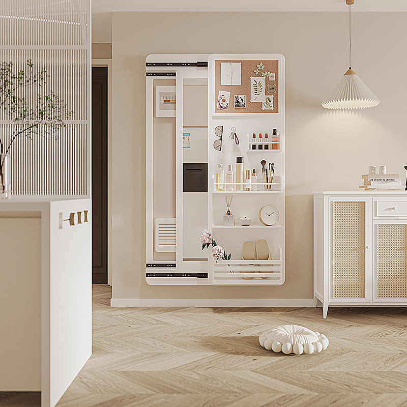 极速现代简约遮挡箱多功能实木墙饰创意弱电箱Q壁挂置物架电表箱