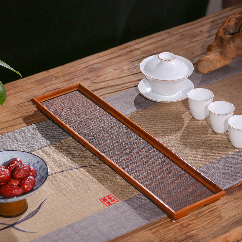 新品手工竹编云妃茶台泡台干泡z盘藤编茶盘收纳盘托盘竹器竹制品