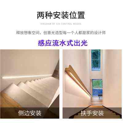 极速免布线c网红楼梯扶手感应灯带追光跑马流水无线自粘踢脚线灯,家装灯饰光源,室内LED灯带,淘宝优惠券,粉丝福利购,淘宝优惠卷