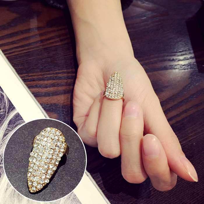 新品贵戒子女潮 指m甲盖戒指甲套抠手戒指女可调节大约 百搭护甲