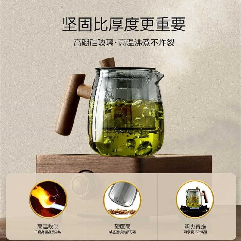 尚言坊玻璃茶具套装家用办公待客防烫功夫茶杯P小套干泡盘轻奢泡