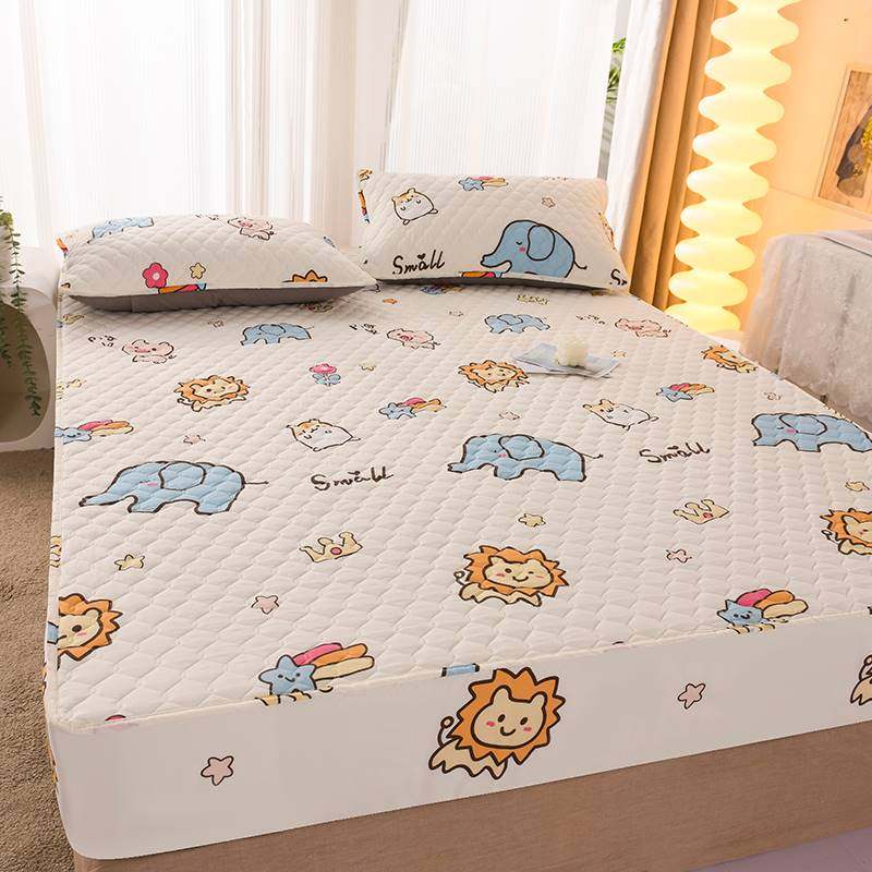 极速纯棉床笠单件全棉夹棉加厚儿童卡通床单床垫S保护罩防尘床罩