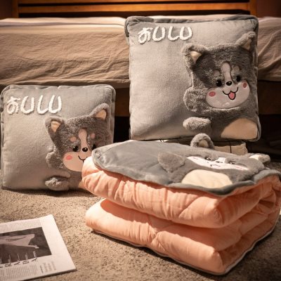 极速抱枕被子两用折叠靠r枕毯子二合一汽车办公室午睡枕头车载毛