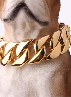 极速Gold dCuban Chain Pet Collar Bully Large Dog Collar Leas