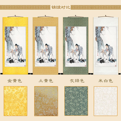 极速管仲人物画像j 让桃赋说典故卷轴挂画 历史名人装饰画来图定