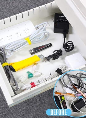 极速30pcs/50pcs lDetachable Cable Ties Color Reusable Nylon