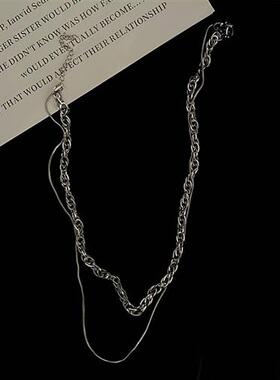 极速Multi-layer decorative titanium steel metPal necklace wo