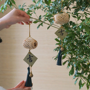 非遗竹编风铃端午节手工材料包亲子团建沙龙暖场diy活动铃铛挂饰