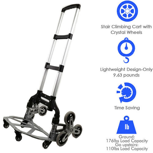 极速Foldableh Trolley Climbing Stairs Cart Upstairs Cargo Tr