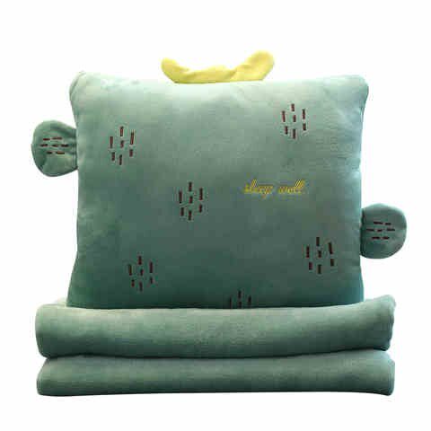 极速抱枕被子二合一毯子绒u可爱午睡办公室汽车载多功能抱枕两用