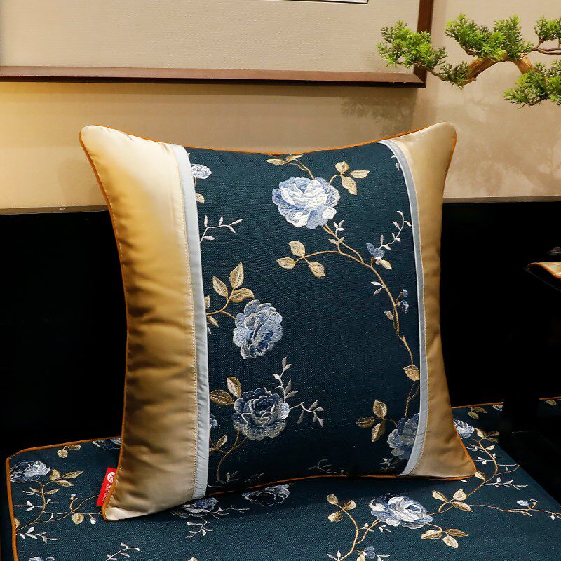 极速新中式抱枕古典沙发靠垫靠枕套客厅大靠背床R头靠包护腰枕腰