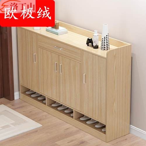 极速新款简易玄关鞋柜家用门口省空间拉门式实木宿T舍阳台多层收