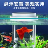 新品 孔雀鱼繁殖隔离盒产卵桶母鱼孵化网产房小鱼幼鱼隔Z离透明产
