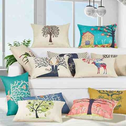 极速长方形50x70沙发靠背抱枕简约布I艺套子含芯大号欧式靠垫客厅