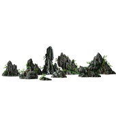 新品 饰大小摆件客厅生态躲避 鱼缸造景假山石头仿真水草水族箱G装