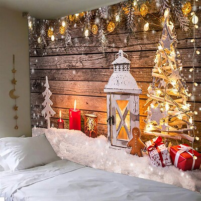 极速亚马逊热卖圣诞挂毯圣诞树挂布装H饰卧室背景布圣诞节装饰布