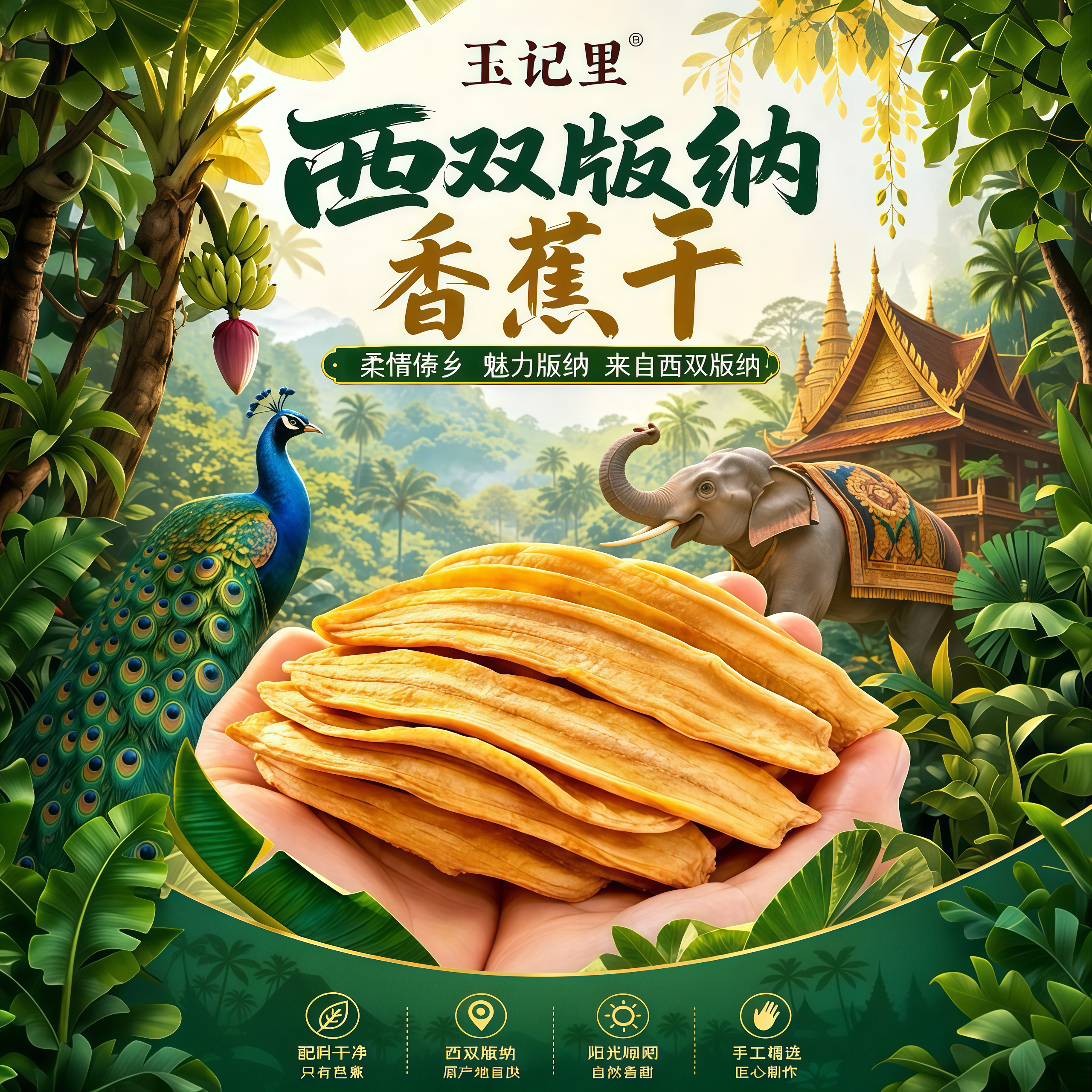 西双版纳特产玉记里无添加香蕉干芭蕉干软糯果干产地直发云南特产