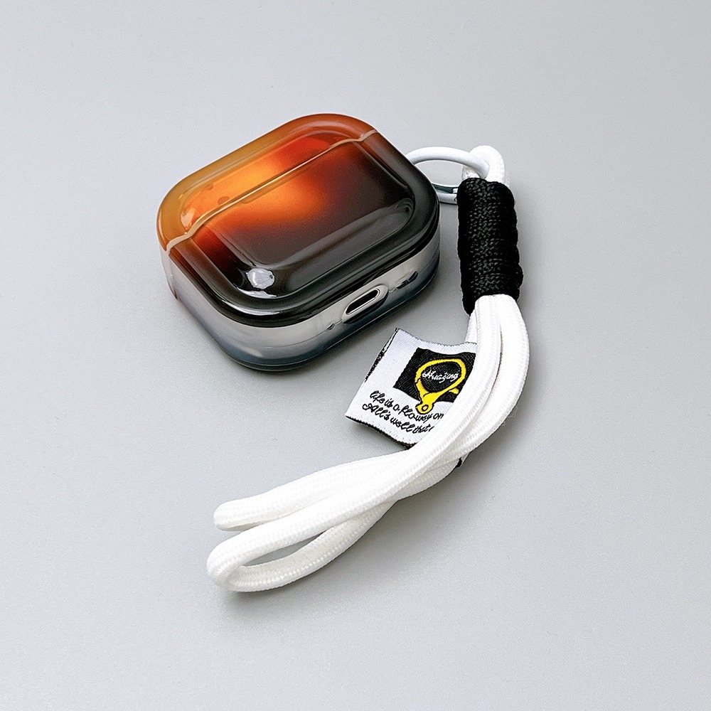 ins风简约韩系棕底晕染适用苹果AirPods4代苹果无线蓝牙耳机套AirPods3代软壳AirPodspro2防摔耳机盒女